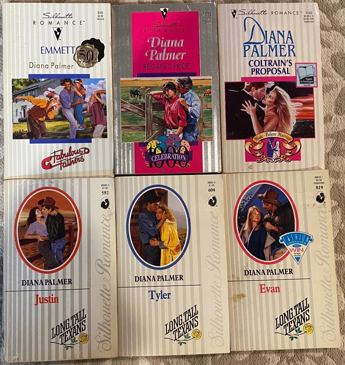 LONG TALL TEXANS! by Diana Palmer Lot of 6 Western Romance Novels Books Lot B