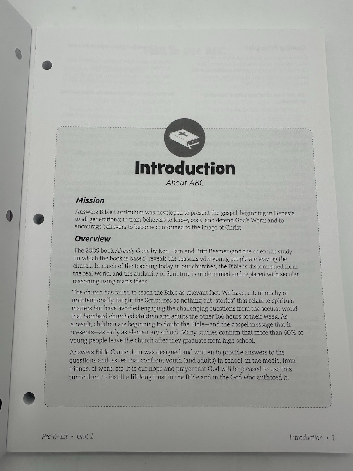 Answers Bible Curriculum Units 1-4 Pre-K-1st Teacher Guides – Great Condition