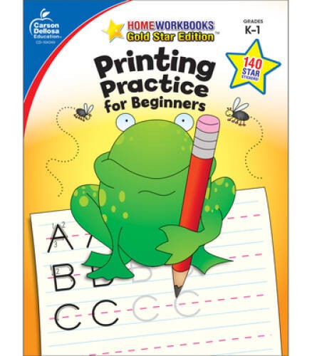 Printing Practice for Beginners, Grades K – 1: Gold Star Edition (Home Wo – GOOD