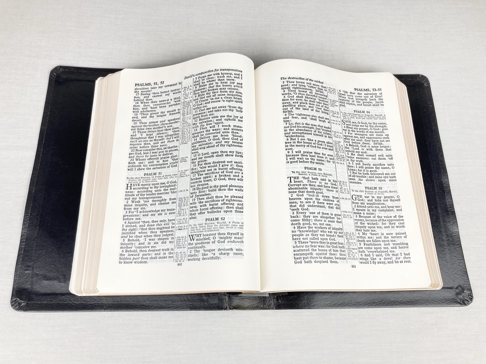 WORLD PUBLISHERS LOOSE LEAF KJV HOLY BIBLE CENTER COLUMN BONDED LEATHER RARE HTF