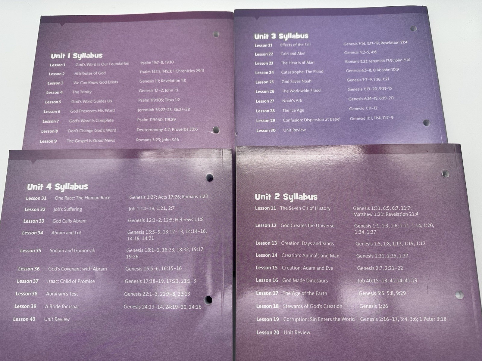 Answers Bible Curriculum Units 1-4 Pre-K-1st Teacher Guides – Great Condition